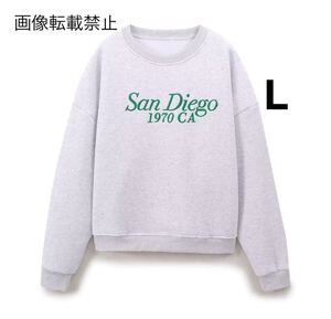 vintage ヴィンテージ レトロ ロゴ スウェット トレーナー トップス Lサイズ レディース★ZARA 好きな方に★2024 A/W 秋新作 新品未使用★