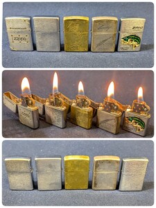 Zippo ジッポ ジッポーライター 5個セット 大量まとめて まとめ売り ZIPPO レトロ ブラックバス 傾奇者 ラッキークラフト 無地など