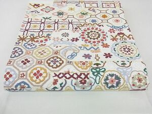 平和屋2■中国三大刺繍　相良刺繍　総刺繍　太鼓柄袋帯　正倉院花文　金糸　逸品　DAAB8740ps