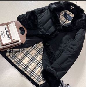 ★超美品★ バーバリー BURBERRY バーバリーロンドン ダウンコート ダウンジャケット ノバチェック 極暖 ダウン90% ブラック 38