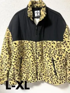 新品♡ZARA ボアジャケット　レオパード ヒョウ柄　L-XL