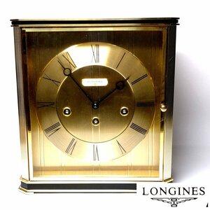 【侍】LONGINES WITTNAUER ロンジン ウィットナウアー FHS社 真鍮テンプ式 ムーブメント ゼンマイ 置時計 チャイム付 動作OK20=295