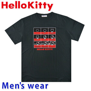 ハロー キティ 半袖 Tシャツ メンズ キティちゃん サンリオ グッズ 猫 HK1132-249B Mサイズ BK(ブラック)