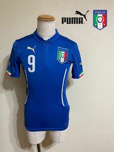 【美品】 PUMA ITALIA プーマ サッカー イタリア代表 ホーム ユニフォーム背番号9 バロテッリ 半袖 USサイズXS ブルー