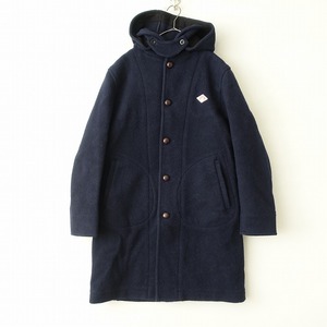 【定価3.1万】ダントン DANTON *ウールモッサ丸襟フードロングコート*38ネイビー無地フーディ(jk33-2412-179)【60A52】