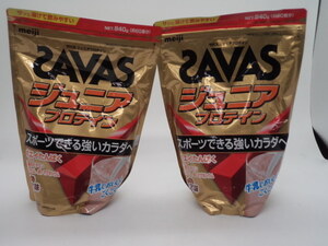 B0681 未開封品 健康食品 ザバス ジュニア プロテイン 840g×2袋 ココア味 SAVAS WHEY PROTEIN 賞味期限2025年7月