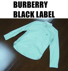 バーバリーブラックレーベルドレスシャツ/BURBERRY BLACK LABEL 長袖シャツ/サイズ２/ライトグリーン/三陽商会