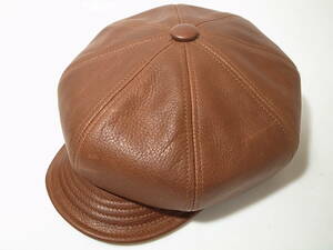 【送料無料 即決】New York HatニューヨークハットNewYorkHat Vintage Leather Spitfireビンテージ加工 革製 キャスケット Brandy L USA製