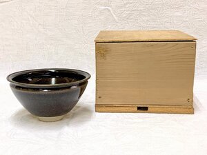 15509/天目茶碗 草山 茶碗 木箱 抹茶椀 茶器 煎茶道具 茶道具