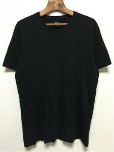 [即決古着]UNIQLO/ユニクロ/Tシャツ/半袖/丸首/無地/黒/ブラック/L