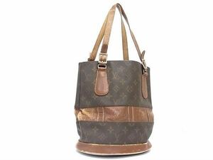 1円 LOUIS VUITTON ルイヴィトン T42238 モノグラム バケットPM USA アメリカ製 トートバッグ ショルダー レディース ブラウン系 BG8884