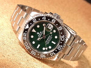 RXW UTC-MASTER GMT／GREEN-DIAL&LUMINOUS BLACK CERAMIC-BEZEL！