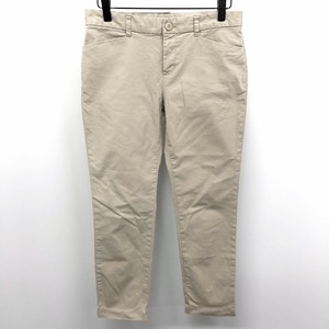 KHAKIS by GAP スリムフィット パンツ 若干ストレッチ テーパード 無地 綿×ポリウレタン 00s グレーベージュ ライトカーキ系 レディース