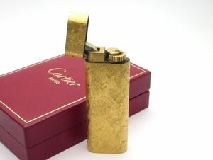 1000円スタート ガスライター Cartier カルティエ オーバル 楕円形 総柄 ゴールド ローラー 着火未確認 喫煙グッズ 付属品付 11 D60062