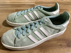 良品、レア! ADIDAS アディダス CAMPUS キャンパス ターコイズグリーン/白 2017年製 24cm US6 オリジナル ビンテージ フランス ガゼル