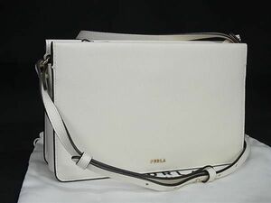 1円 ■新品■未使用■ FURLA フルラ レザー クロスボディ ショルダーバッグ 斜め掛け レディース ホワイト系 FE1293