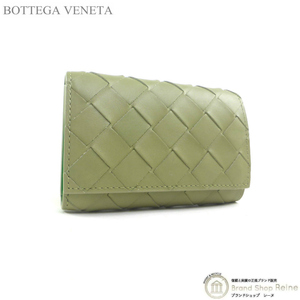 ボッテガ ヴェネタ （BOTTEGA VENETA）イントレチャート キーケース 6連 630336 トラバーチン×パラキート メンズ（新品）