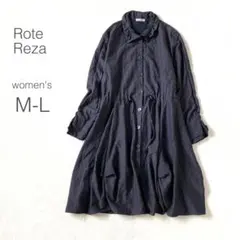 美品✨ロングシャツワンピース 長袖 韓国製 ウエストギャザー グレー【M-L】