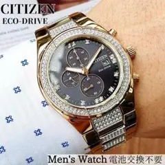 定価9.2万円シチズン スワロフスキー メンズ腕時計 ソーラー  クロノグラフ