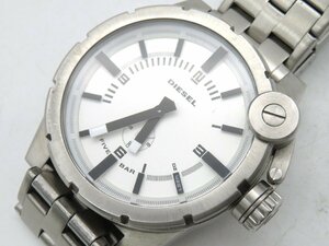 1円◆稼働◆ ディーゼル DZ-4237 ホワイト クオーツ メンズ 腕時計 P84707
