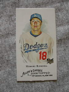 08Allen&Ginter#16 Mini Hiroki Kuroda(黒田博樹）ルーキーカード