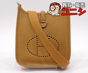 【質コニシ】【HERMES/エルメス】エヴリンTPM ショルダーバッグ ビスケット ブラウン系 シルバー金具 2023年 斜めがけ【送料込み】k2218n