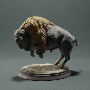 Animal Den Anml-221006 American Bison charging 3Dプリント ミニチュア D＆D TRPG アニマルフィギュア