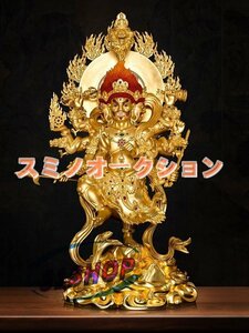 烏枢沙摩明王 仏像 大型 真鍮製（トイレの神様）お手洗い 洗面所の守り本尊 総高61cm 銅器(うすさまみょうおう)金メッキ