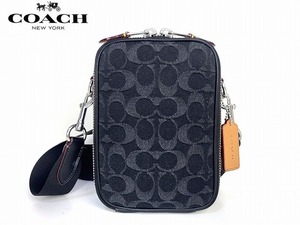 新品同様★送料無料★レアモデル コーチ メンズ COACH デニム シグネチャー クロスボディ ショルダーバッグ ブラック