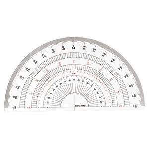 （まとめ買い）岡本製図器械 半円分度器 18cm B-18 (39-0018) 00003345 〔5枚セット〕