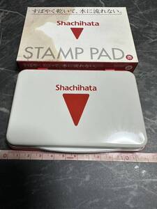 シャチハタ　スタンプ台　赤　12cm 大形　HG-3 Shachihata インク　スタンプパッド　顔料系インキ