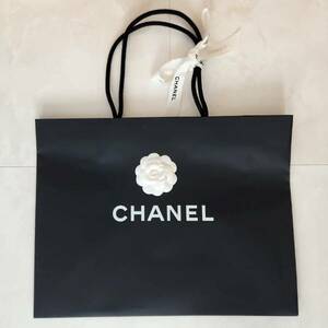 CHANEL シャネル ショッパー 紙袋 ショッピングバッグ カメリア&リボン付 大きいサイズ W43×H33×D16cm マットな質感