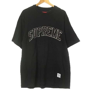 シュプリーム SUPREME 23AW Sketch Embroidered S/S Tシャツ カットソー 半袖 ロゴ刺繍 クルーネック 黒 ブラック M ■GY01 メンズ