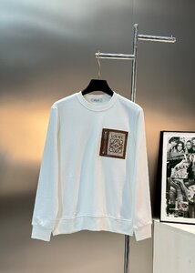 LOEWE　ロエベ　メンズ　長袖Tシャツ　クルーネック　ロンティー　上着　リラックス　無地　カジュアル　サイズL　1000円～