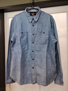 レア RRL HUDSON CHAMBRAY WORK SHIRTS M チンストラップ ハドソン シャンブレーシャツ ワークシャツ double rl ダブルアールエル vintage