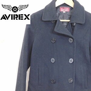 アヴィレックスAVIREX■ウールダブルジャケット■M■黒■アビレックス　ピーコート　ハーフコート　ブルゾン　レディース■2414444