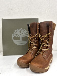 E147　Timberland　ティンバーランド　WATERPROOF　ブーツ　ロングブーツ　レザーブーツ　ブラウン　24cm　レディース