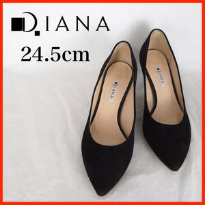 MK7345*DIANA*ダイアナ*レディースパンプス*スエード*ヒール*24.5cm*黒