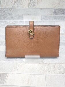 ◇ ◎ ●美品● LAUREN RALPH LAUREN ローレン ラルフ シンプル 長財布 ウォレット ブラウン レディース メンズ P