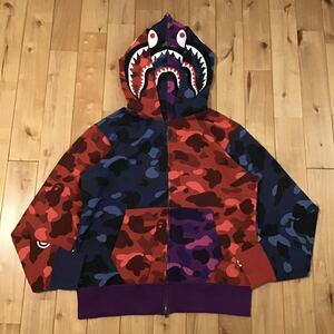 Crazy camo ダブル シャーク パーカー Mサイズ Double shark full zip hoodie a bathing ape BAPE エイプ ベイプ アベイシングエイプ z249