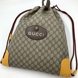 1円【極美品】グッチ GUCCI リュック バックパック ショルダーバッグ タイガーヘッド GGスプリーム シェリーライン レザー PVC 虎 473872