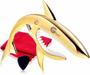 Gold Shark Phoenix ワンタッチ ギターカポタスト【type Shark】お手入れ用ファイバークロス／ピック／メー