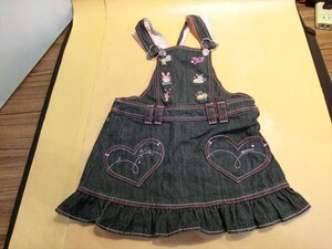 T【タ6-68】【送料無料】メゾピアノ/ベリエちゃん ジャンパースカート ワンピース/110cm/子ども服 キッズ/※汚れ有