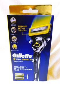 ※◆【未開封】ジレット プロシールド 本体ホルダー+替刃2コ入 Wジェルスムーサー付 Gillette PROSHIELD 5+1 新パッケージ◆送料390円～ 