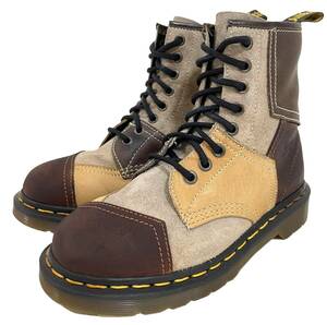 レア!! 希少!! ドクターマーチン Dr. Martens イングランド製 8ホール パッチワーク ブーツ UK4 23cm ブラウン