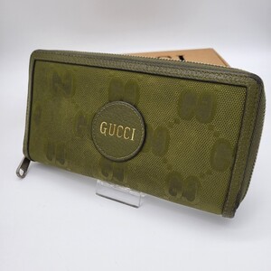 箱付き GUCCI グッチ Off The Grid ラウンドファスナー 長財布 財布 オフザグリッド カーキ