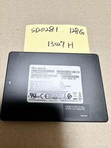 SD0281【中古動作品】SAMSUNG 内蔵 SSD 128GB /SATA 2.5インチ動作確認済み 使用時間13027H