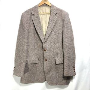 ■ ビンテージ USA製 Harris Tweed × Townsman ハリスツイード 2ボタン ウール テーラード ジャケット アメカジ トラッド ブラウン ■