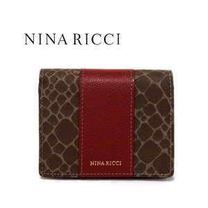 NINA RICCI ニナリッチ 財布 二つ折り ボックス型小銭入れ レディース　新品 ボルドー グレインヌーボー box 四角 さいふ ブランド