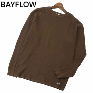 BAYFLOW ベイフロー 通年 ラグラン★ コットン ニット セーター Sz.3　メンズ　A4T02213_3#L